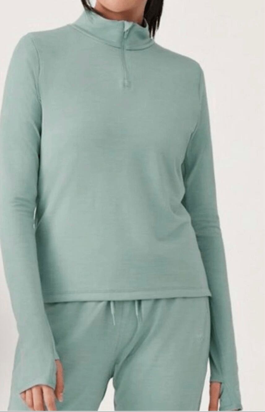 Allbirds ($98) new tag small Women's Natural Run Mid Layer 1/4 Zip Pullover